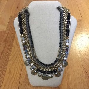 NIB Stella & Dot Tribal Necklace, Gold and Blue
